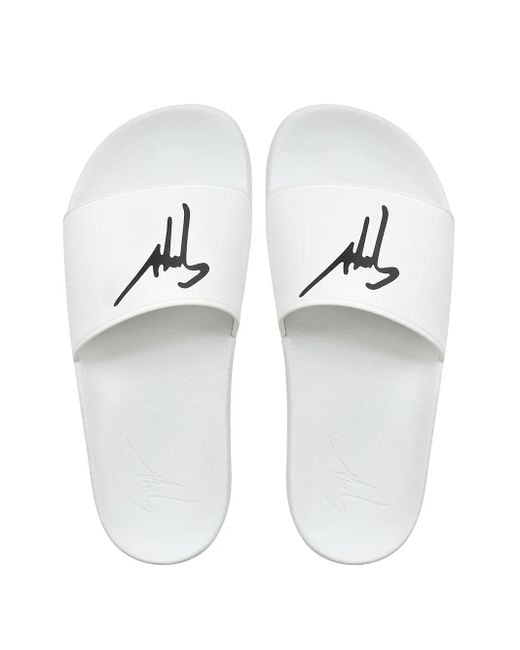 Giuseppe Zanotti White Brett Slides