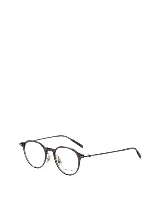 Montblanc White Geometric-Frame Glasses for men
