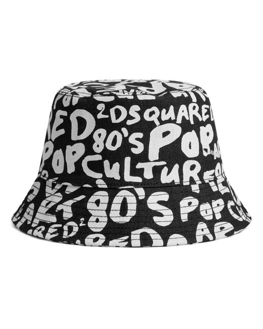 Sombrero de pescador con logo DSquared² de hombre de color Black