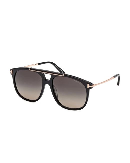 Tom Ford Black Sam Pilot-Frame Sunglasses
