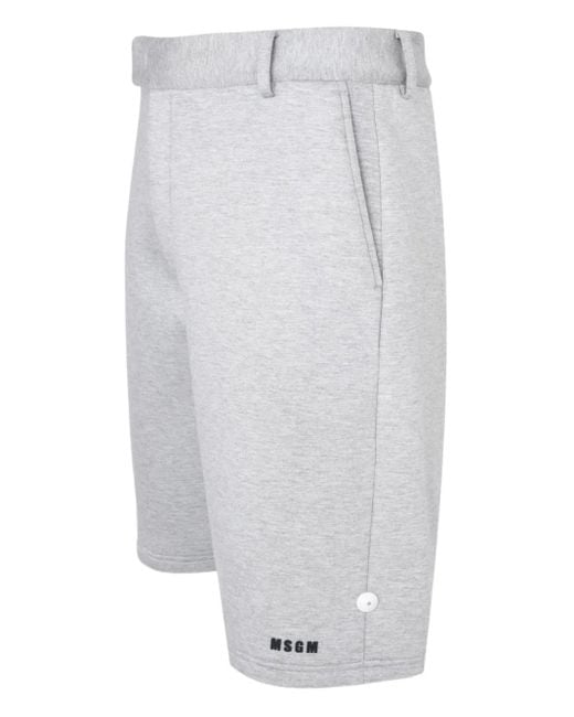 MSGM Gray Belt Loops Shorts for men