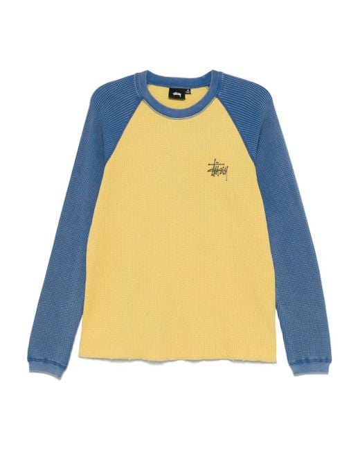 Stussy Yellow Logo-Print T-Shirt for men