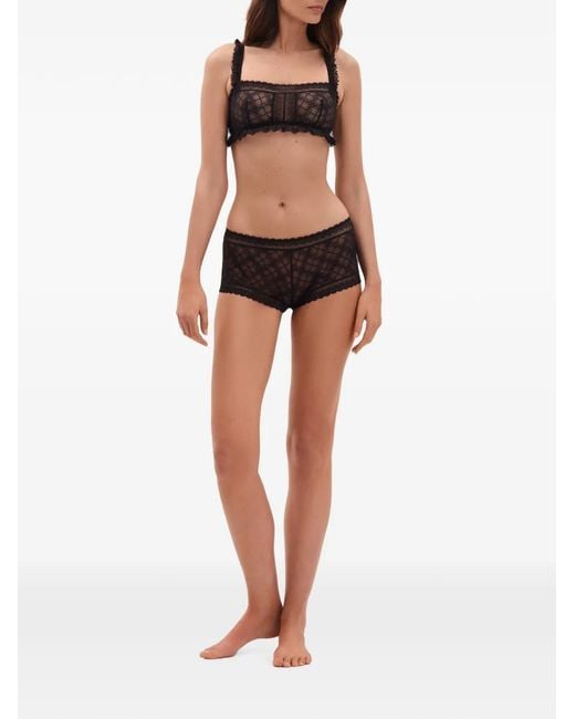 Eres Gray Closerie Lace-Trim Shorts