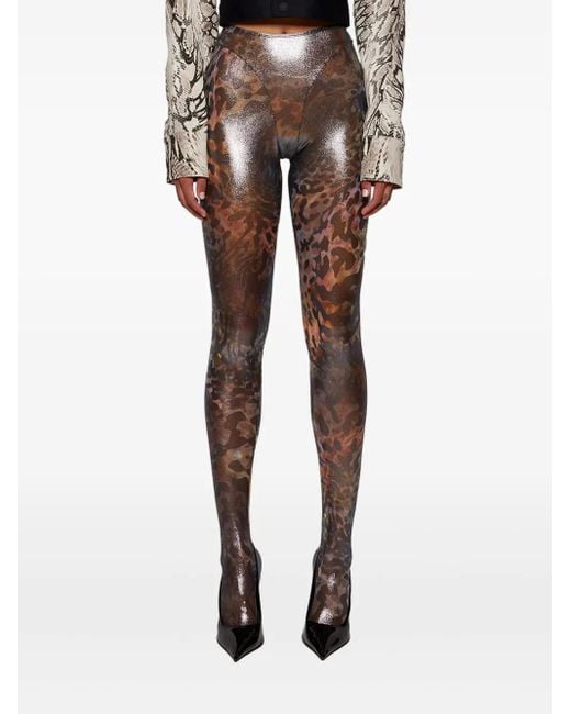 Mugler Gray Printed Leggings