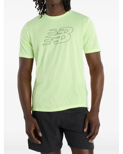New Balance Green Rc Essential Graphic T-Shirt V2 for men