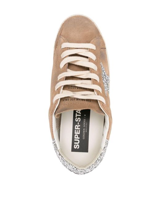 Sneakers con glitter SuperStar di Golden Goose Deluxe Brand in Pink