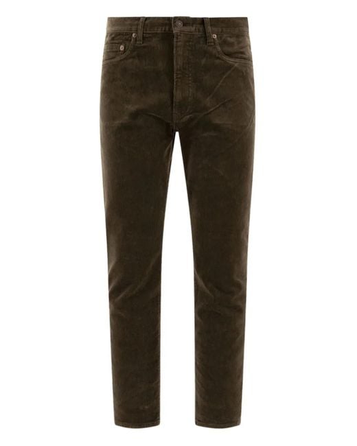 Beams Plus Ribfluwelen Broek in het Gray voor heren