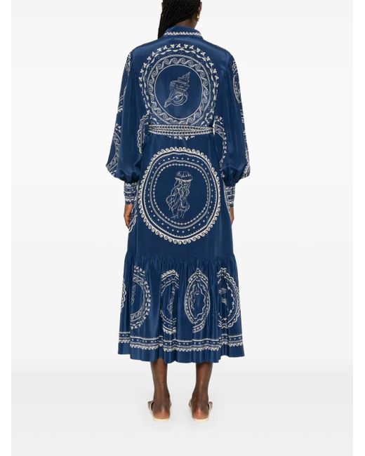 ALÉMAIS Ocean Midi-Jurk in het Blue