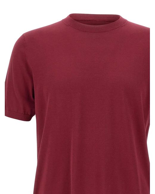 Kangra Red Short-Sleeve Ribbed T-Shirt for men