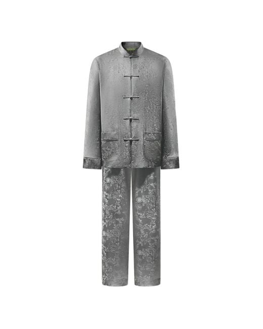 Shanghai Tang Gray Patterned Tang Pyjama Set for men