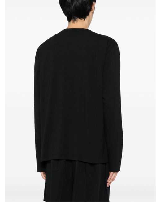 Tekla Black Long-sleeve Organic-cotton T-shirt for men