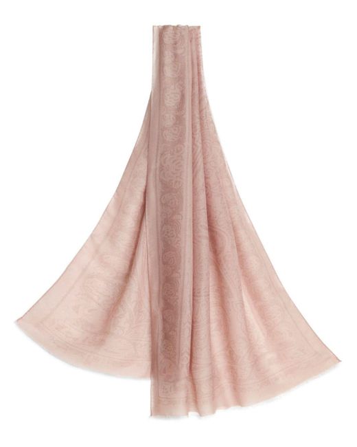 Etro Ausgefranster Schal aus Paisley-Jacquard in Pink für Herren