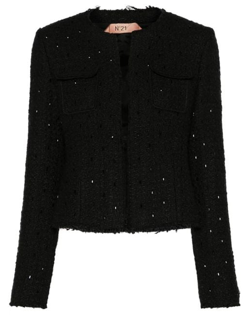 N°21 Black Crystal-Embellished Jacket