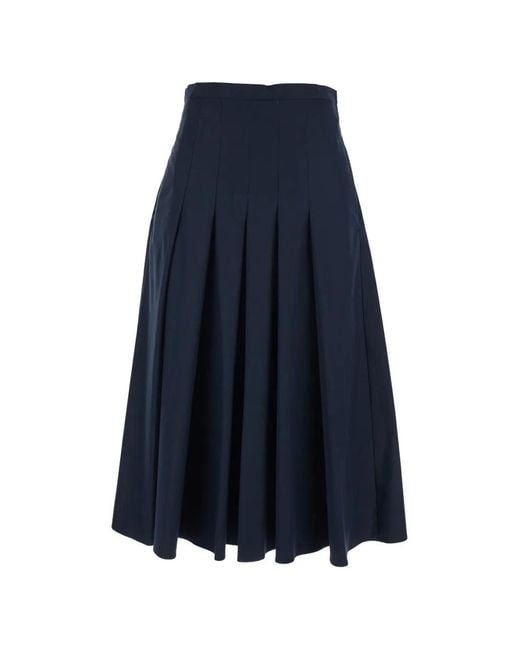 Max Mara Blue Pleated Skirt
