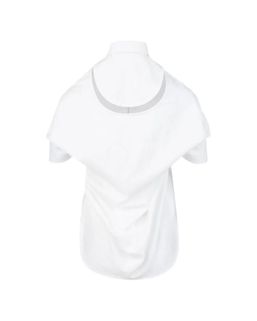 Pushbutton White Pocket Shirt