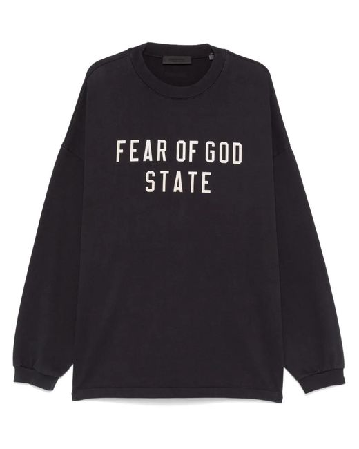 Fear Of God Black T-shirt With Logo for men