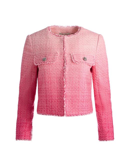 Alice + Olivia Pink Dumont Tweed Jacket