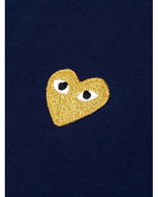 メンズ COMME DES GARÇONS PLAY ハートパッチ Tシャツ Blue