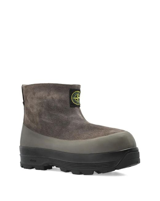 Stone Island Gray Ankle Boots for men