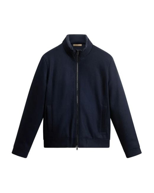 Chaqueta bómber de punto Woolrich de hombre de color Blue
