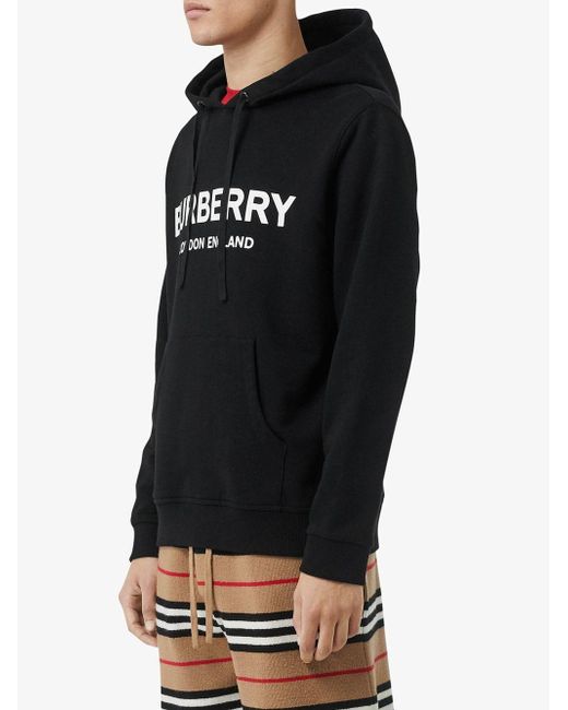 Burberry Hoodie Met Logoprint in het Black voor heren