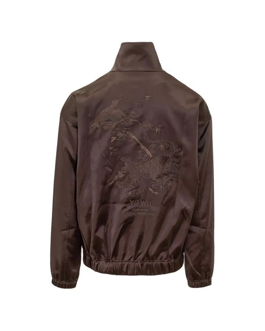 Y-3 Brown High-Neck Bomber Jacket for men