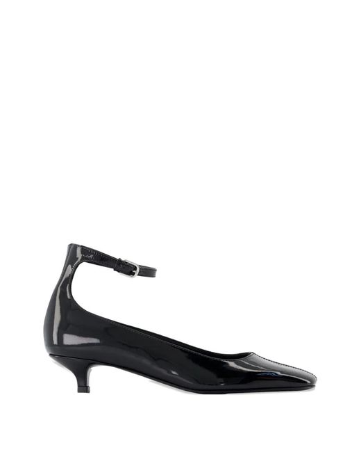 Totême White Ankle-Strap Leather Pumps