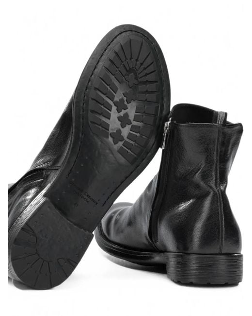 Officine Creative Black Hive 036 Side-Zip Leather Boots for men