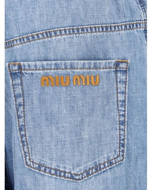 Miu Miu Blue Chambray Pants