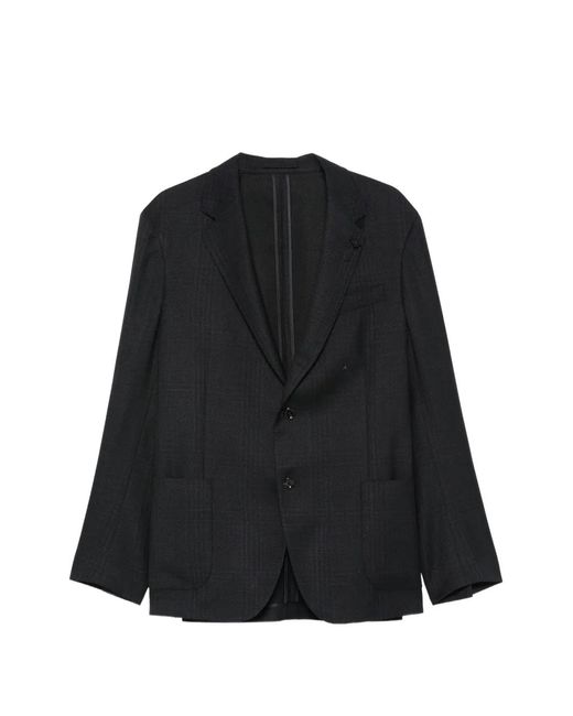 Lardini Black Lapel-Pin Blazer for men