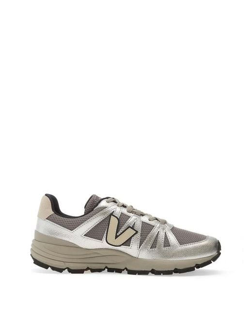 Veja White Salar Metallic-Effect Sneakers