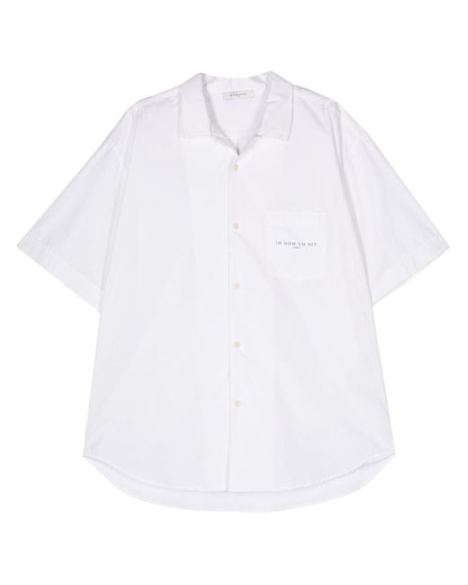 Ih Nom Uh Nit White Logo-print Cotton Shirt for men