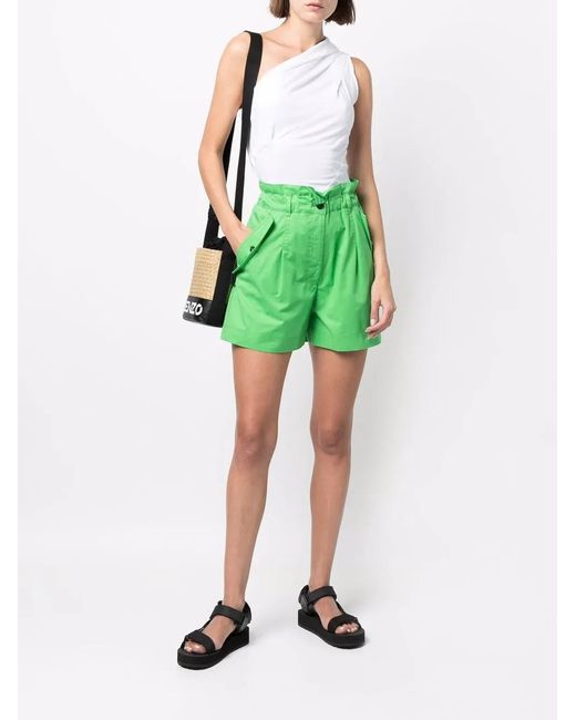 KENZO Green High-Waisted Cargo Shorts