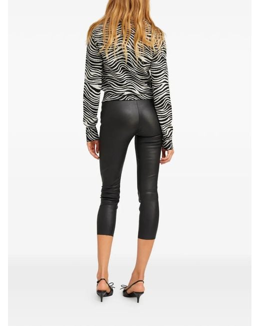 SPRWMN Black Leather Cropped Legging