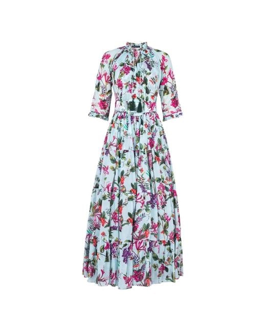 Samantha Sung White Eva Floral-Print Maxi Dress