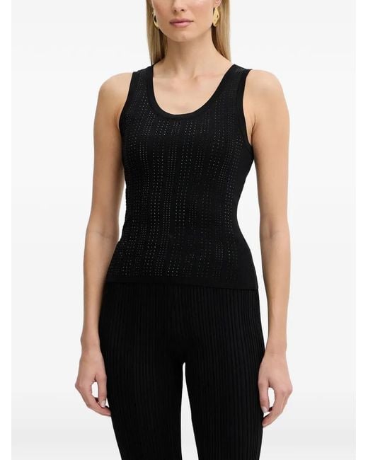 Fracomina Black Ribbed Tank Top