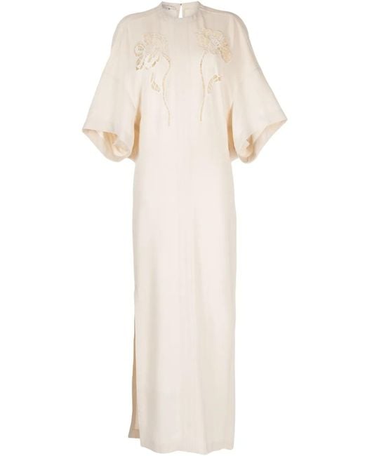 Stella McCartney White Broderie-Anglaise Floral Long Dress