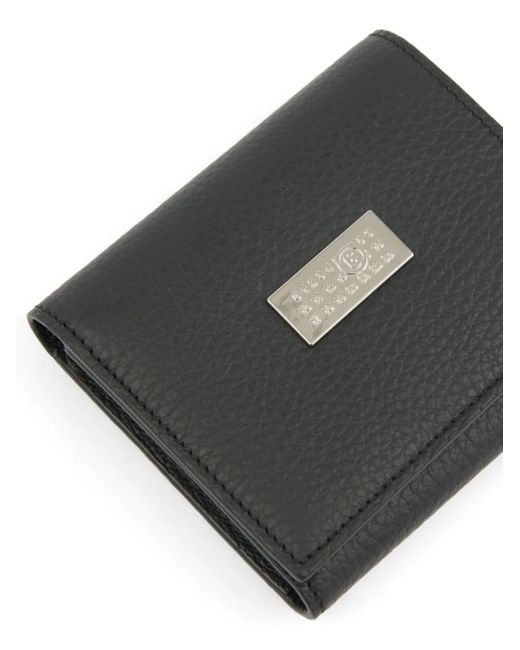 MM6 by Maison Martin Margiela Black Numeric Portemonnaie Mit Klappe