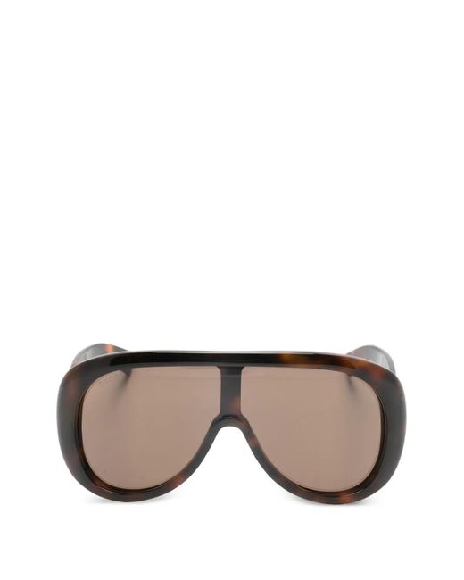Gucci Gray Geometric Tortoiseshell Sunglasses