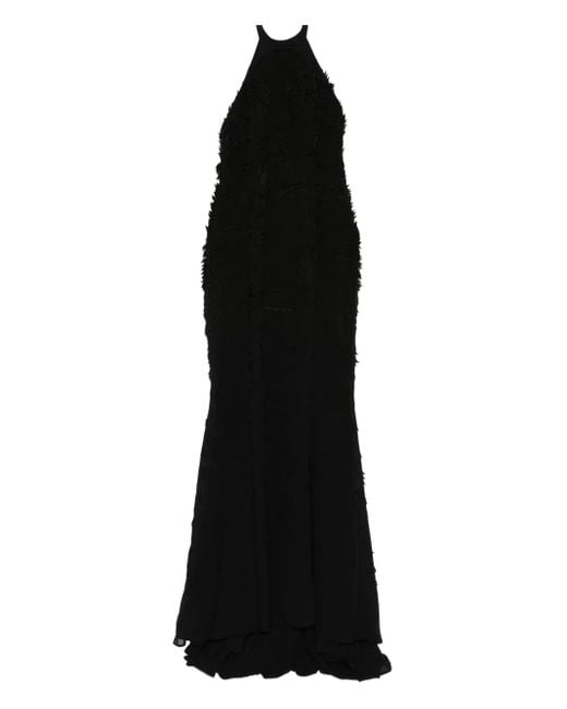 Amen Jurk Met Halternek En Textuur in het Black