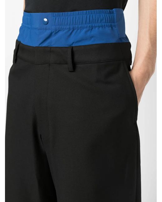 Ambush Black Layered-Design Knee-Length Shorts for men