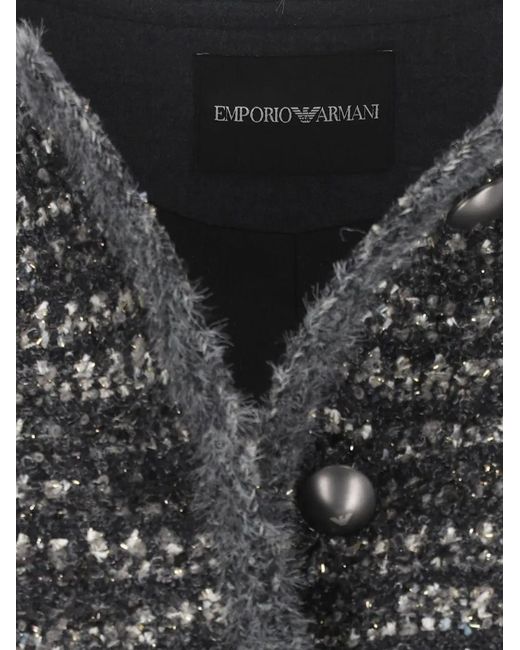 Emporio Armani Black Tweed Bolero Jacket