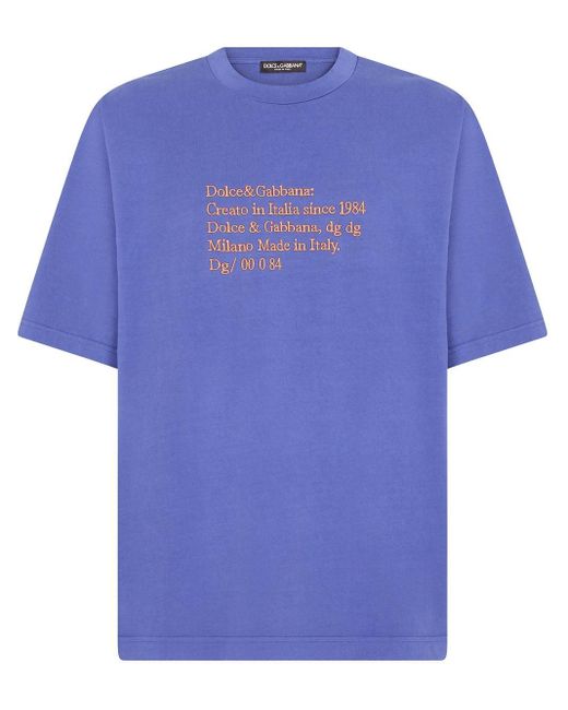 Dolce & Gabbana Purple Short-sleeve Cotton T-shirt for men