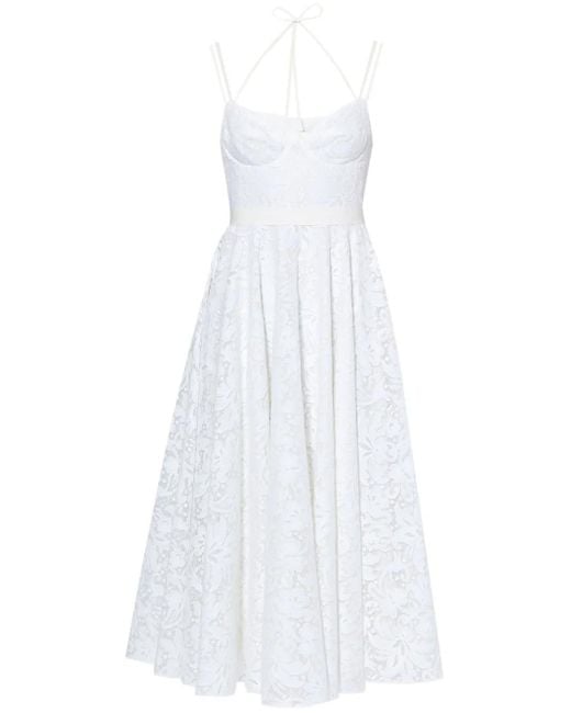 Erdem White Rea Strap-Detail Lace Gown