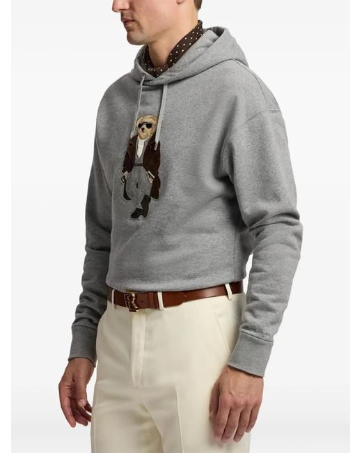 Ralph Lauren Polo Bear Hoodie in Grey for Men | Lyst Canada