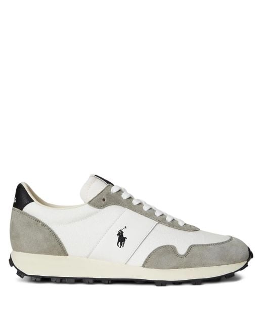 Polo Ralph Lauren White Prl Trail 125 Suede Mesh Sneakers for men