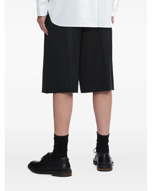 Simone Rocha Black Pleated Belted Shorts for men