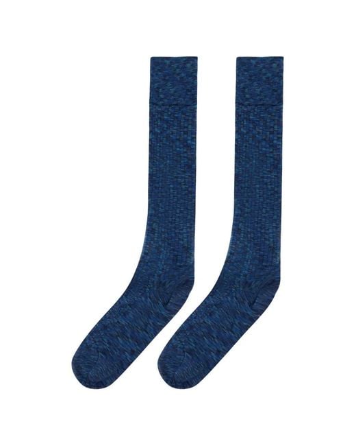 RED Valentino Blue Ribbed Socks
