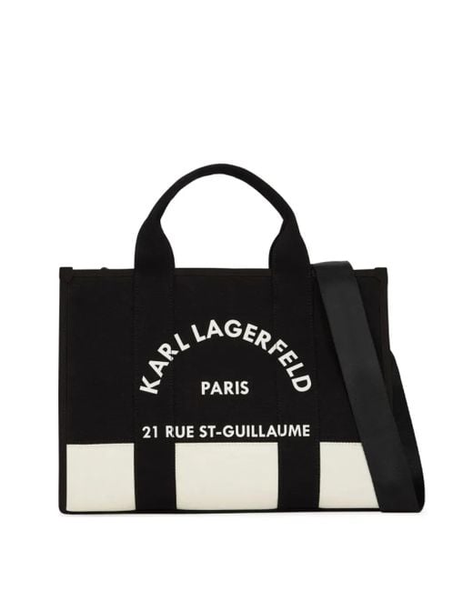 Karl Lagerfeld Black Medium Rue St-Guillaume Tote Bag