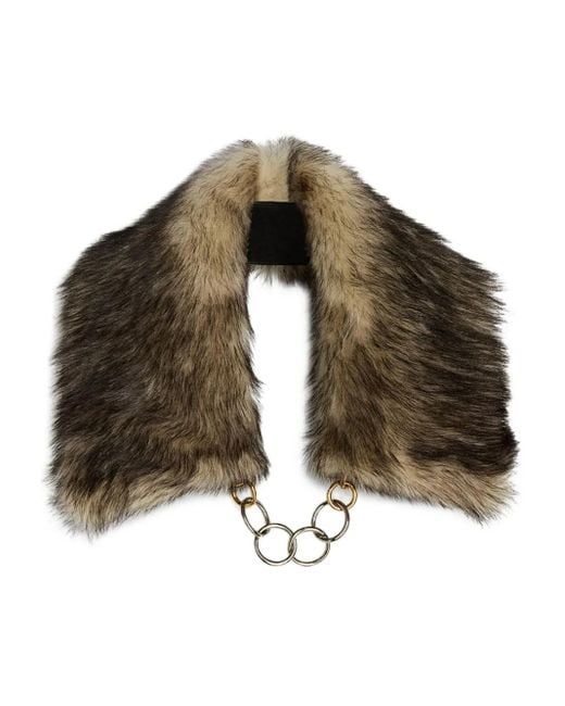 Jil Sander Brown Shearling Chain Collar